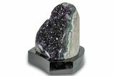 Deep Purple Amethyst Geode With Wood Base - Uruguay #275700-1